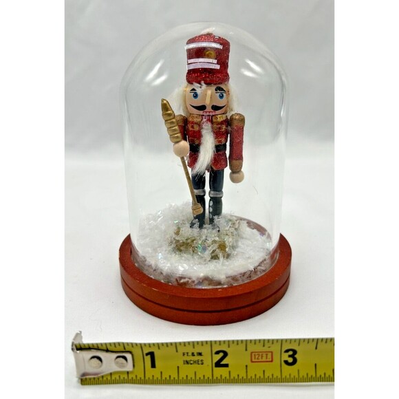 Nutcracker 5" Waterless Snow Globe~Glass Dome w Wood Base~ Christmas Decoration - Picture 8 of 8